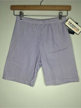 Vintage Y2K The Body Co Purple Gingham Bike Shorts XL NWT Coolmax Cotton Blend